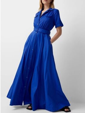 NWT STAUD Lapis Blue Millie Belted Maxi Dress